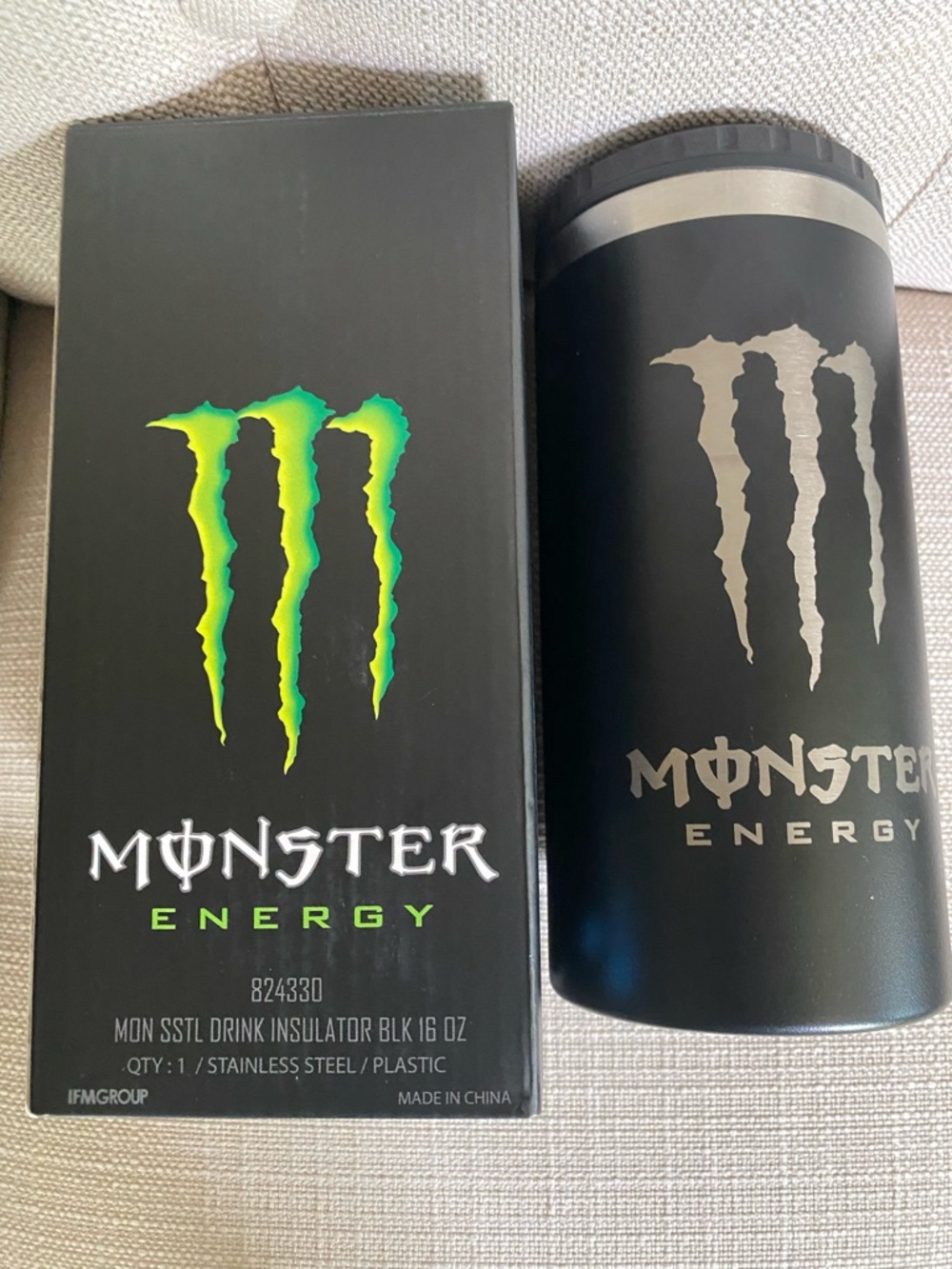 Monster Energy Black Stainless Steel Insulated Tumbler - Black